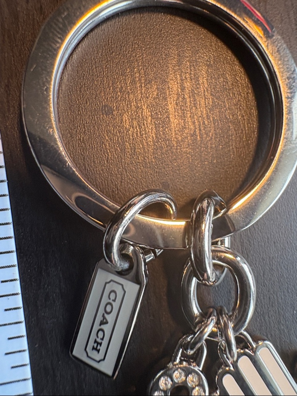 Coach Silver-Tone Crystal Figure and Enamel Hand Key Ring - Picture 4 of 5